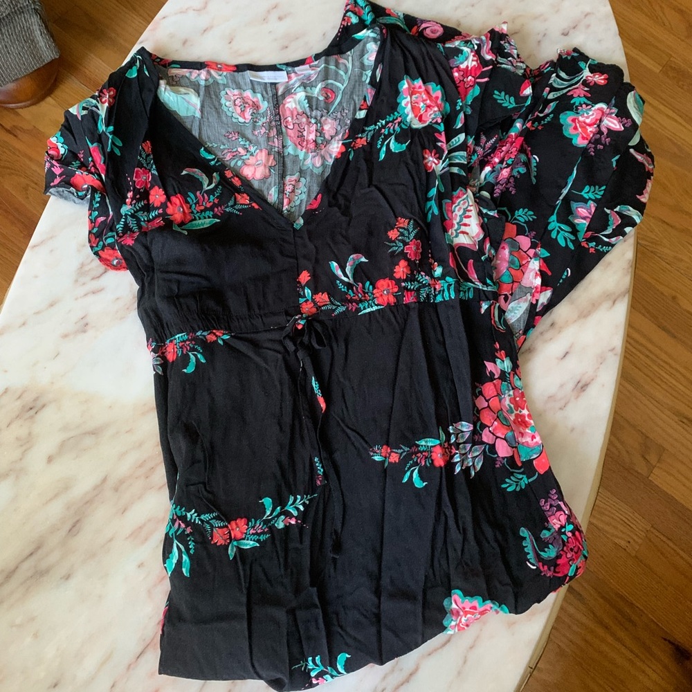 Maxi Dress_Black/Floral Pattern_NY&C_Size XL_EUC